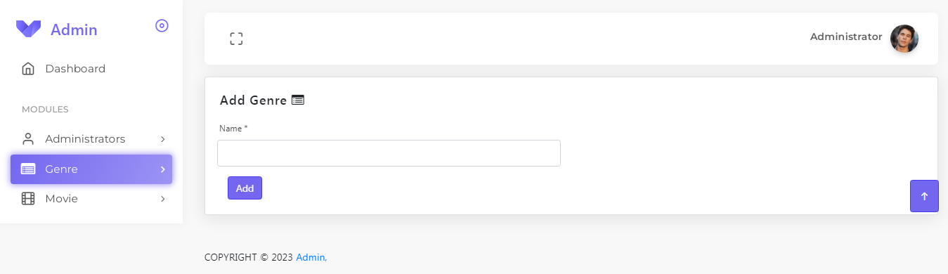 Add Genre (Admin Panel)