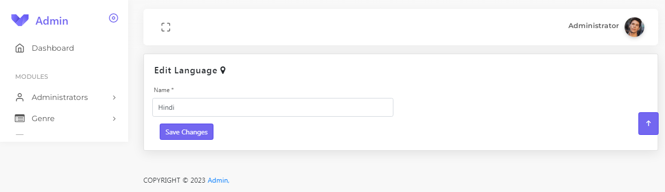 Edit Language (Admin Panel)